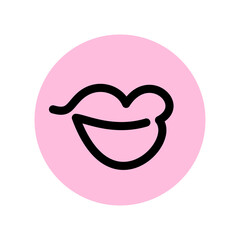 Lips logo. Lips female icon. Lipstick cosmetics. Tattoo, beauty salon.