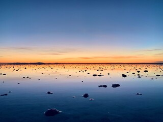 Atardecer en el salar de uyuni