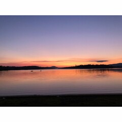 sunset over the lake
