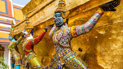 Telamones supporting Golden stupa in Wat Phra Kaeo