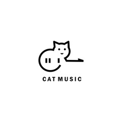 cat logo creative design line illustration vector