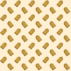 A slice of toast pattern on beige background