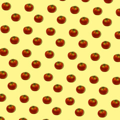 A tomato background pattern on pale yellow