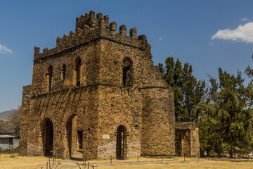 Fototapeta na wymiar Royal archive building of the emperor Fasilides castle in Gondar, Ethiopia.