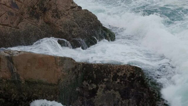 Sea wave crush the coast