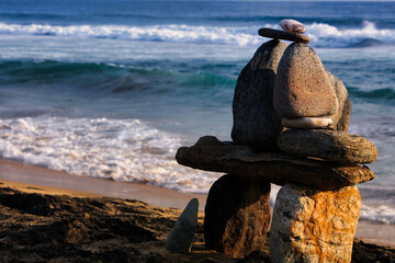 Rock sculpture in the sea