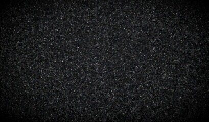 Black crystal grains abstract texture. Dark sanded empty background.