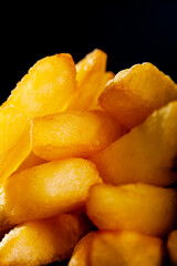 abstract close up french fries potato slices..