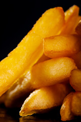 abstract close up french fries potato slices..