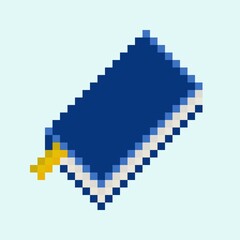 Fototapeta premium Pixel art simple blue book