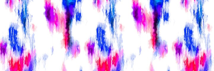 Funky summer ombre tie dye batik stripe border pattern. Seamless stain streaked space dyed striped effect fashion trim edging. Washed out boho blotch beach wear ribbon endless tape.