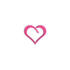 heart arrow logo vector icon illustration