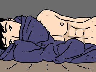 cute man cartoon on gray background