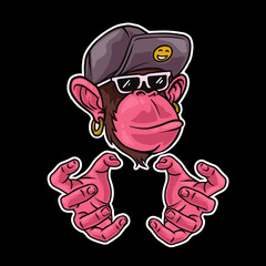 cool monkey animal illustration