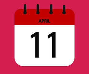 April 11th red calendar icon for days of the month