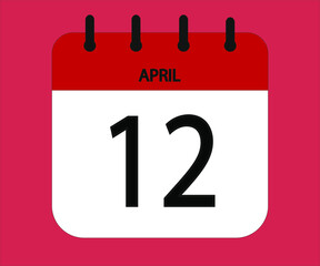 April 12th red calendar icon for days of the month