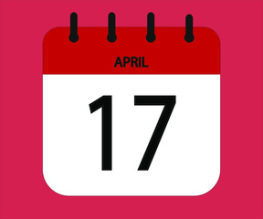 April 17th red calendar icon for days of the month