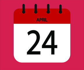 April 24th red calendar icon for days of the month