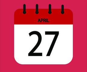 April 27th red calendar icon for days of the month
