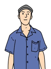 cute man cartoon on white background