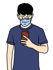 cute man cartoon on white background