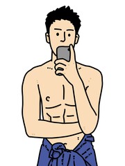 Fototapeta premium cute man cartoon on white background