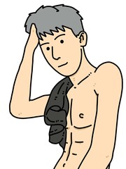 Fototapeta premium cute man cartoon on white background