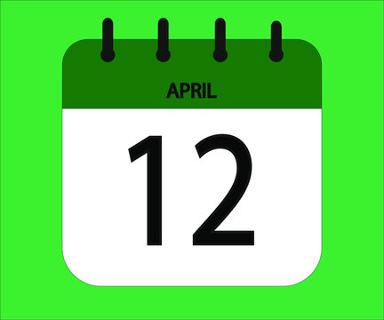 April 12th green calendar icon for days of the month