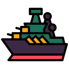 battleship filled outline icon