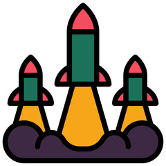 Fototapeta premium missile filled outline icon
