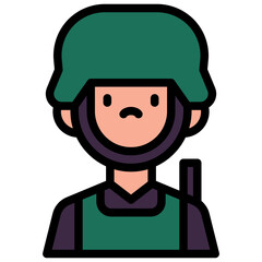 soldier filled outline icon