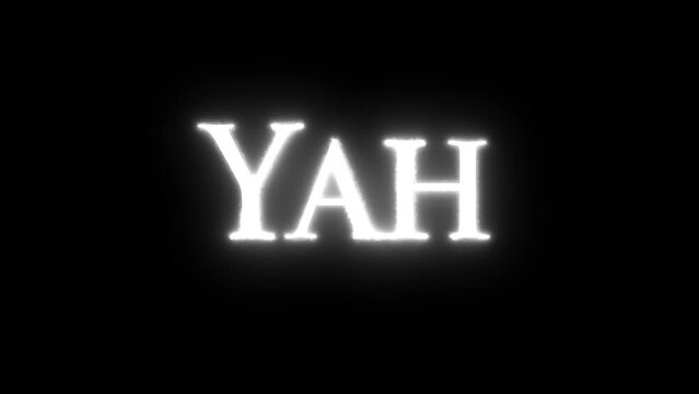 name of God Yah letters Neon