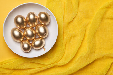 Happy easter time. Bright Easter holiday concept with spring flowers and easter eggs. Colorful Easter eggs background