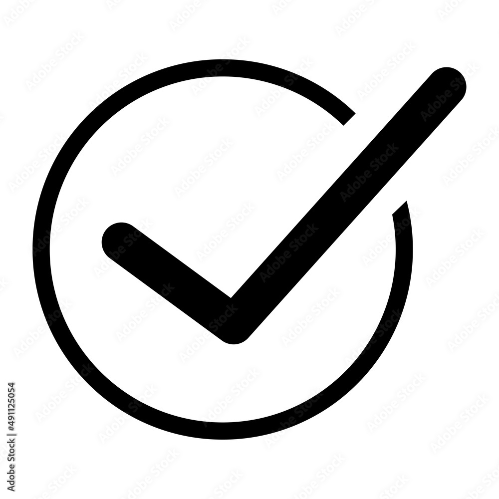 Poster checkmark right icon. tick icon. checkmark icon. checkbox icon. vector illustration. stock image.