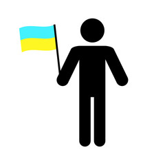 Icon with man flag ukraine. Peace symbol. National ukrainian flag. Vector illustration. stock image. 