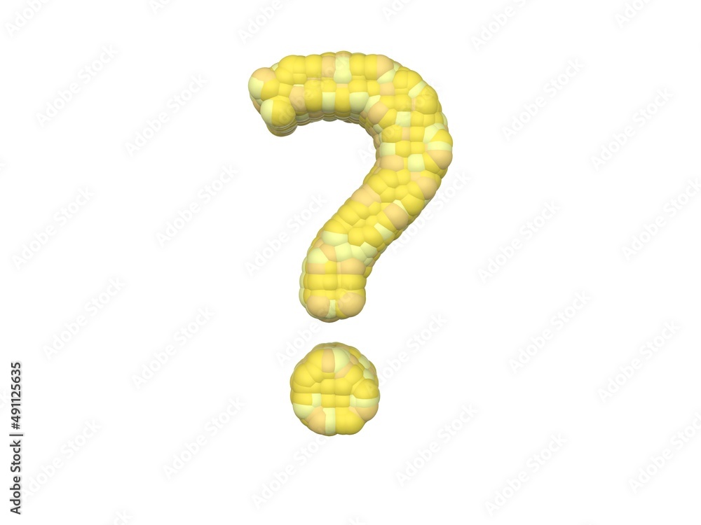 Poster corn themed font question mark