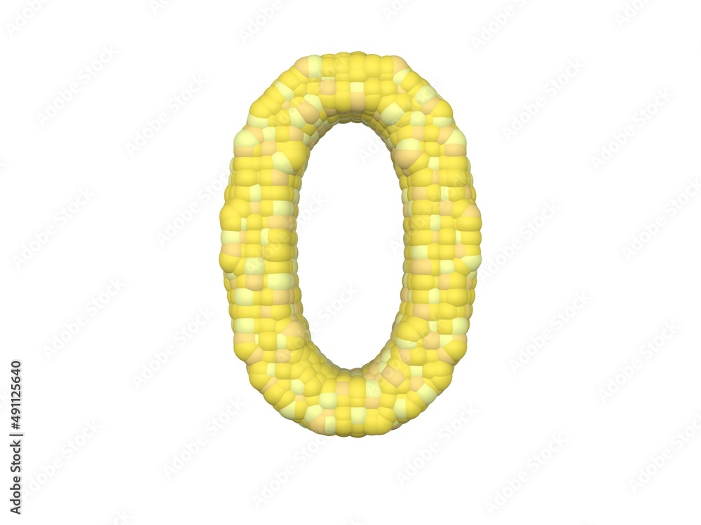 Poster corn themed font number 0