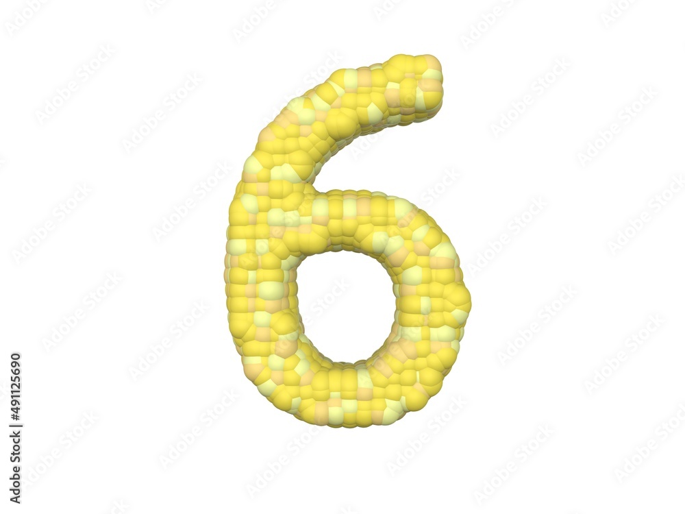 Poster corn themed font number 6