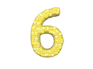 Corn Themed Font  Number 6