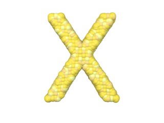 Corn Themed Font  Letter X