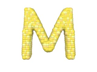 Corn Themed Font  Letter M