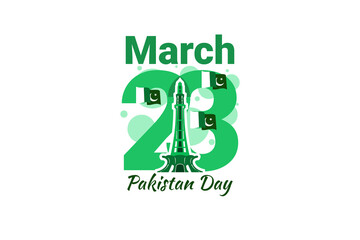 March 23, Happy Pakistan Day vector illustration. Suitable for greeting card, poster and banner