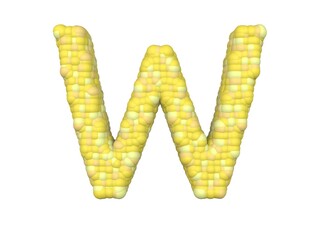 Corn Themed Font  Letter W