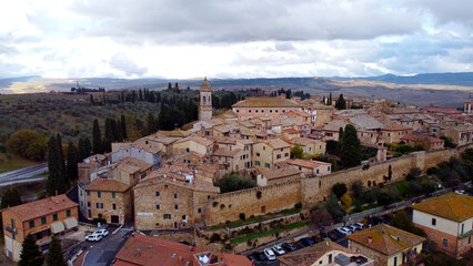 Naklejka premium Village of San Quirico d Orcia in Tuscany Italy - travel photography