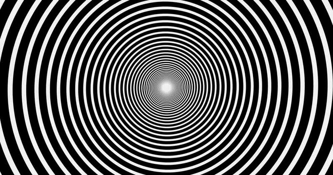 Full frame black and white hypnotic spiral background
