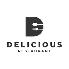 Initial Letter D Dinner and Restaurant Logo