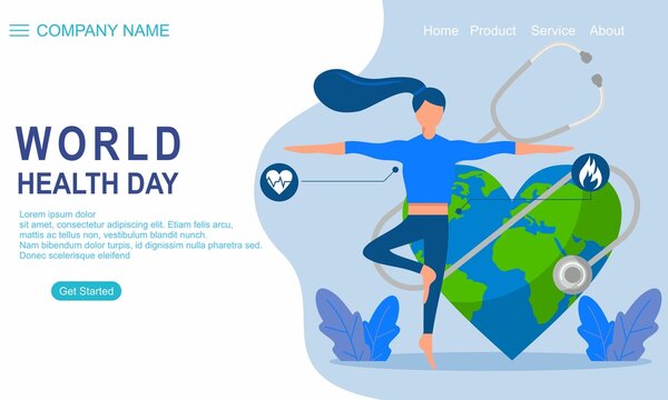 Happy world health day flat design ilustration