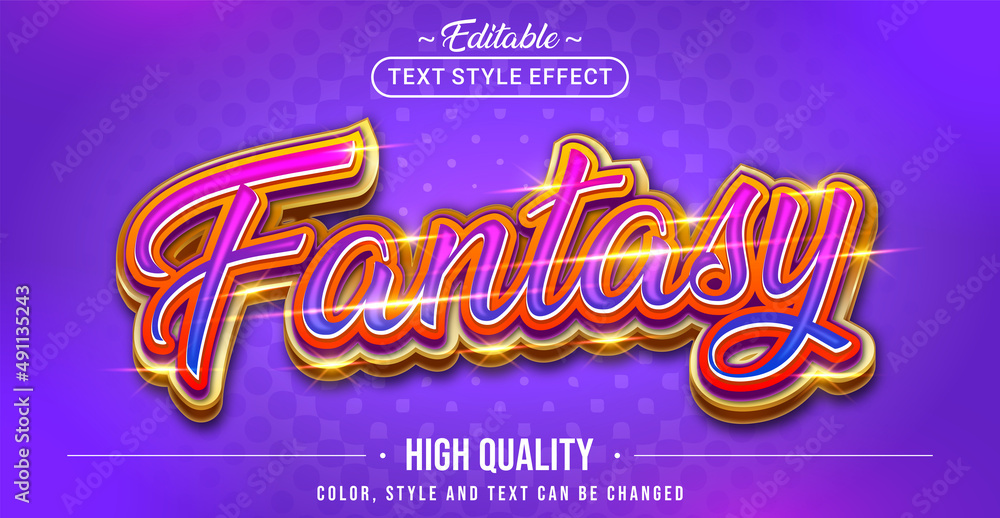 Poster Editable text style effect - Fantasy text style theme.