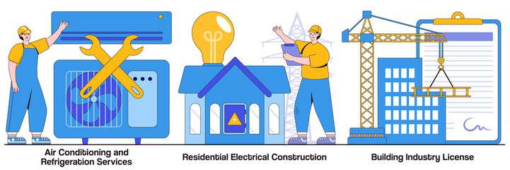Air Conditioning and Refrigeration Services, Residential Electrical Construction, Building Industry License Illustrated Pack
