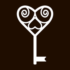 Carved key from an antique lock